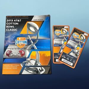 Texas A&M Aggies Oklahoma Sooners 2013 AT&T Cotton Bowl Game Program + Tickets